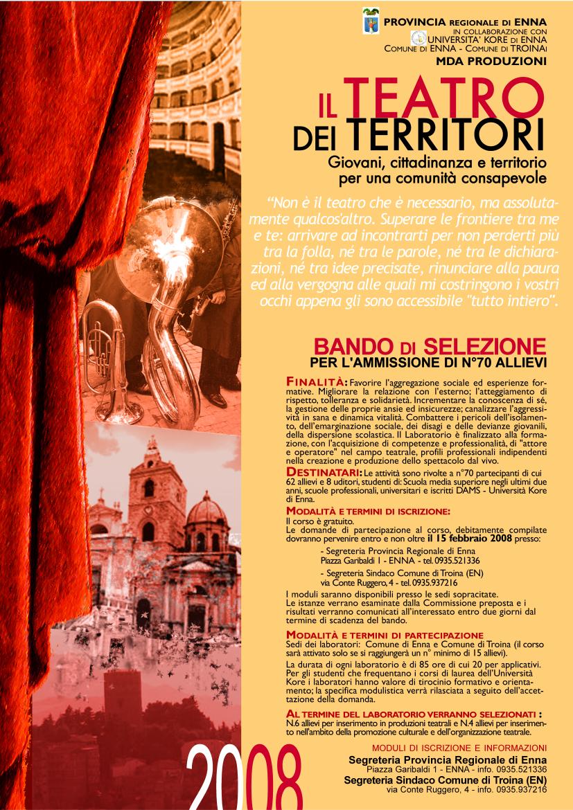 Progetto IL TEATRO DEI TERRITORI (Formazione)